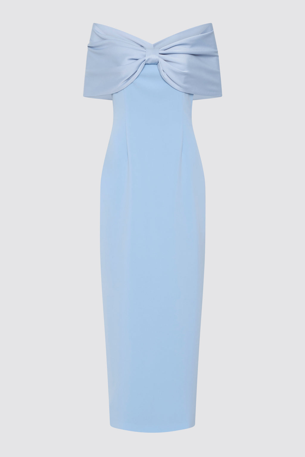 Vestido Belluno azul Azzurro con lazo y hombros descubiertos