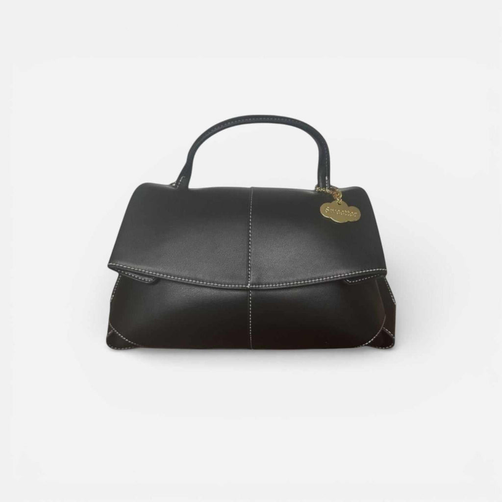 Bolso bandolera Neptuno Lux negro de piel de vacuno
