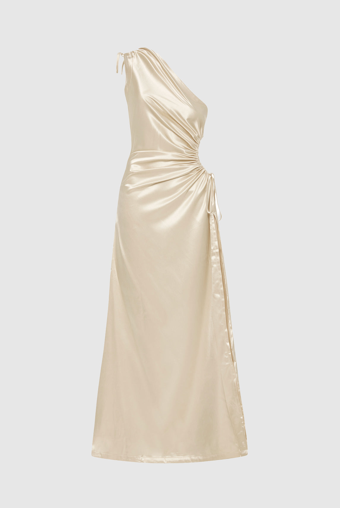 Vestido maxi Nour Ocean Pearl con escote de un hombro