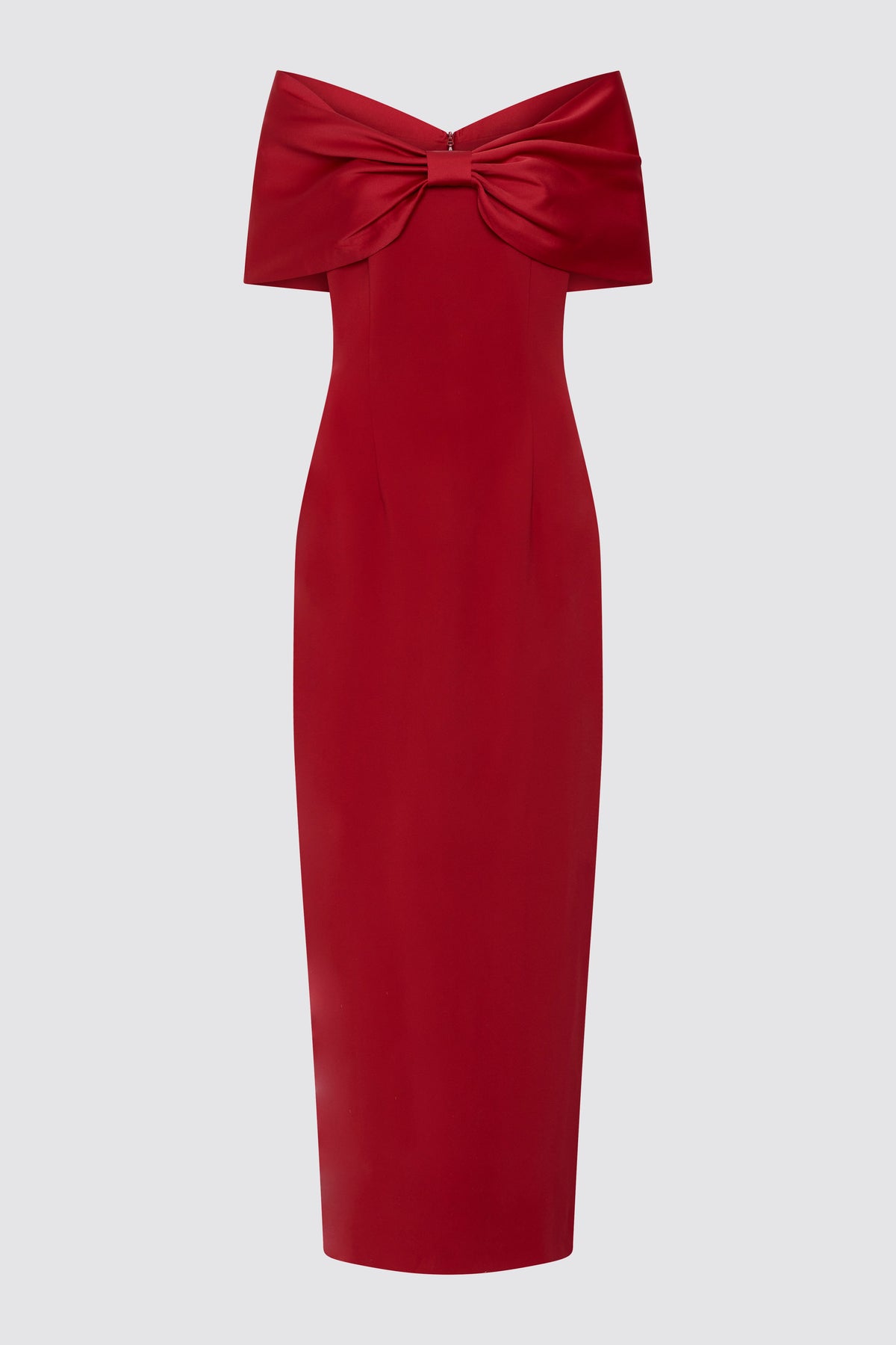 Vestido Belluno rojo Sorrento con lazo de hombros descubiertos