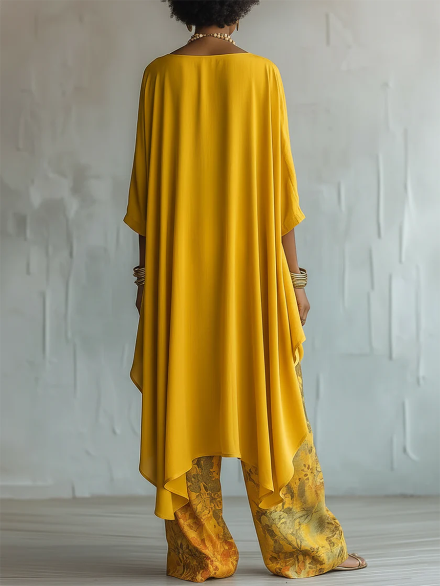 Conjunto bohemio de mujer con pantalón floral